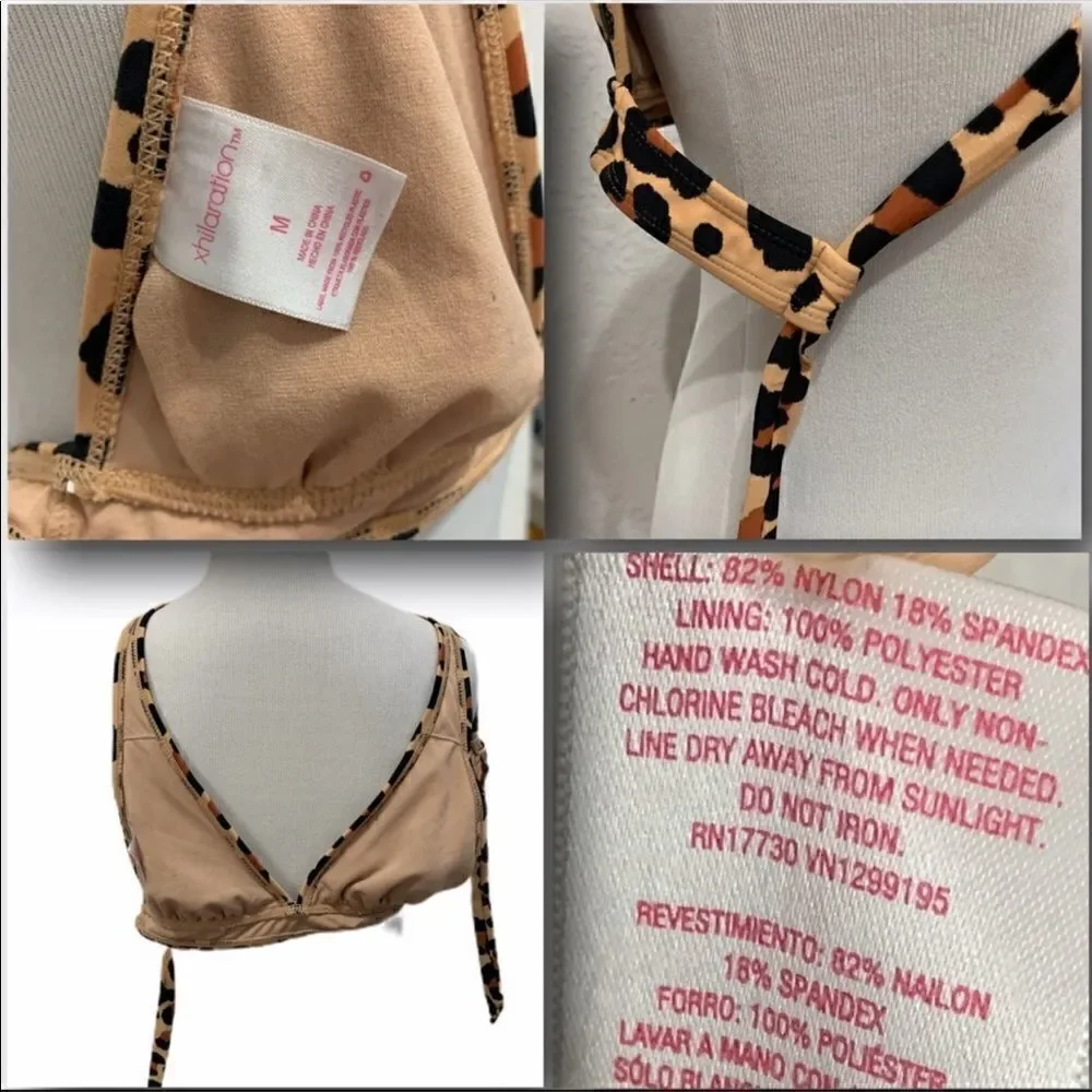 Xhilaration Leopard Tie Back Triangle Bikini Top - Picture 8 of 8